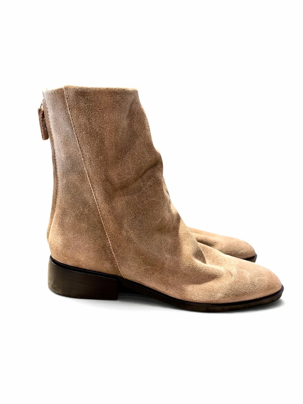 Steve Madden Nexie Bootie Suede Size 11 Taupe Back Zipper Almond Toe New
